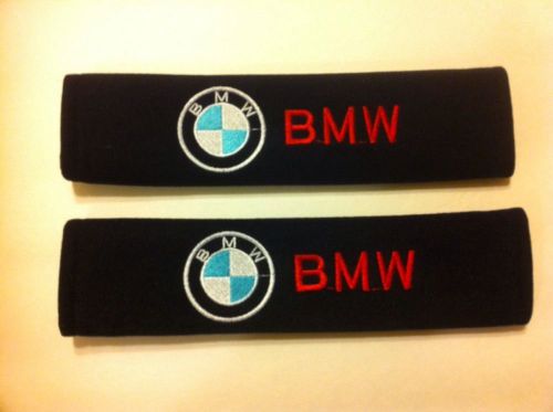 1 pair universal 2x car embroidered seat belt shoulder cover pads fit for  bmw