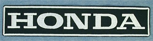 Honda embroidered   iron on  back patch - 11 1/2 &#034; wide x 2 3/8&#034; high