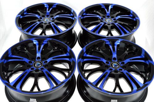 17 drift blue rims wheels elantra civic optima soul corolla fusion 5x100 5x114.3