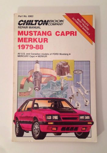 Chilton repair manual mustang capri merkur 1979-88 paperback book auto car