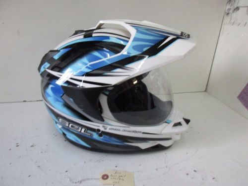New sol dual sport helmet black white and blue size xxl