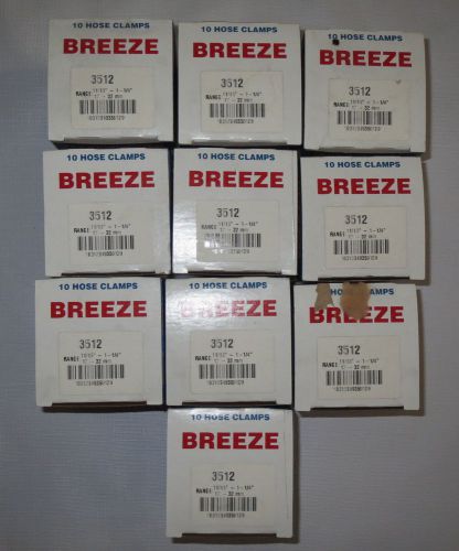 Lot of 100 breeze size 12 hose clamps 11/16&#034; to 1-1/4&#034; 17-32mm 10 boxes 3512