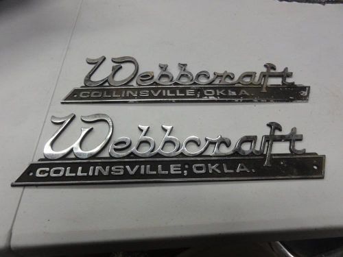 2 vintage webbcraft boats emblems collinsville oklahoma