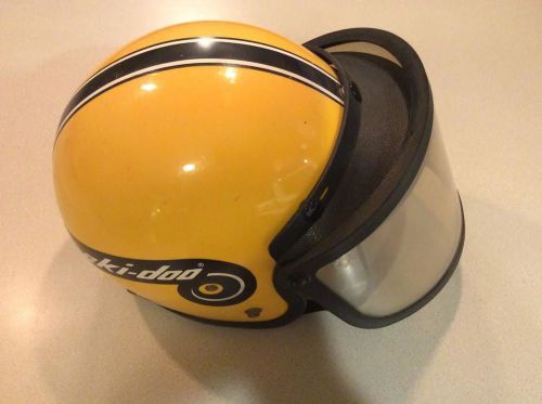 Vintage 1970s ski-doo snowmobile race racing helmet w/ face mask shield large