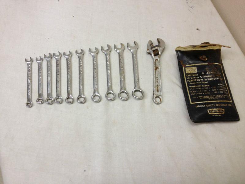 Sears craftsman mechanics 10 piece combination ignition wrench tool set plus 1