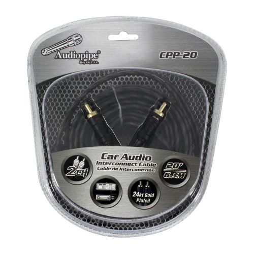 Audiopipe cpp20 24kt gold plated interconnect cable 20ft