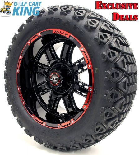14&#034; madjax transformer black/red wheel and 23x10-14 golf cart 4-ply tire combo