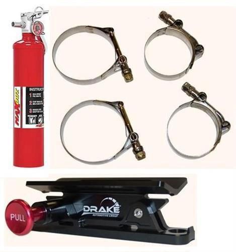 4wheel drive 2.5 lb. h3r maxout red fire extinguisher &amp; drake mounting 250rpkg