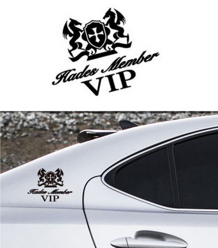 1pcs black hades member vip 5.90&#034; car body random reflect light decals stickers