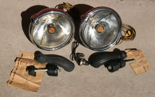 Pair of nos senior trippe lights in boxes, with brackets