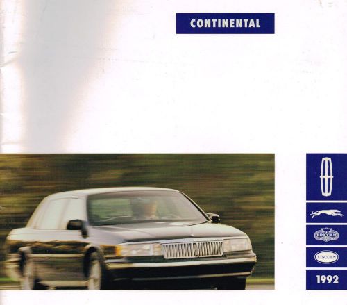 Big 1992 lincoln continental brochure / catalog: signature