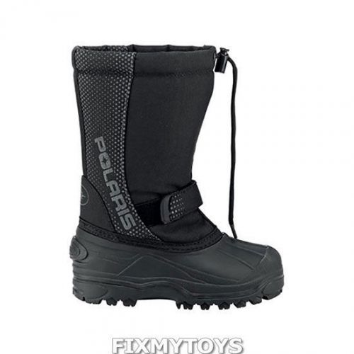 Oem polaris black youth waterproof snowmobile snow winter boots sizes 1-6