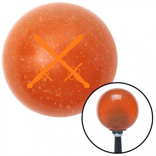 Orange swords orange metal flake shift knob with 16mm x 1.5 insert dirt nascar