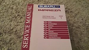 2002 subaru impreza gen. info. sec. 1 service manual