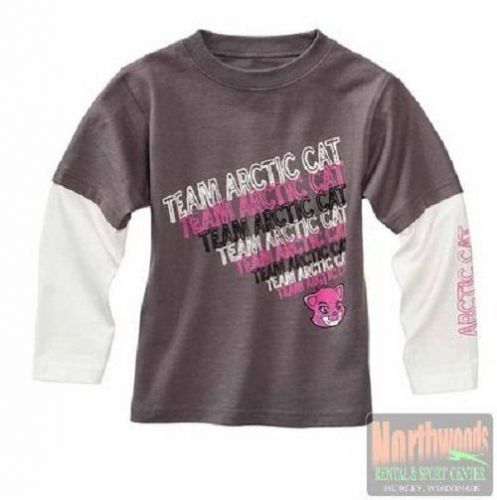 Arctic cat youth girl&#039;s long sleeve tee / t-shirt - pink - gray 5259-76*