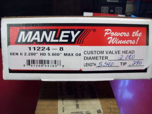 Manley custom stainless intake valves / new / gen ii / 8 valves