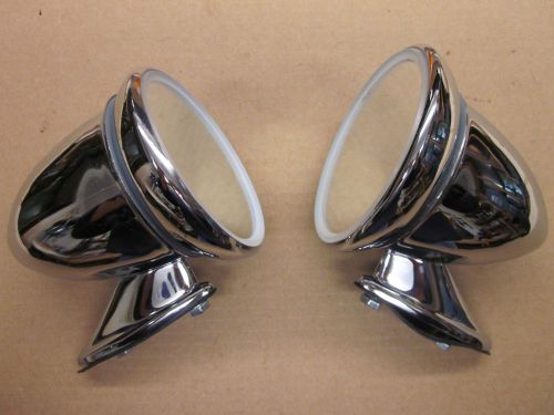 Universal 4&#034; chrome gt bullet sport mirrors mirror mg, triumph, austin healey