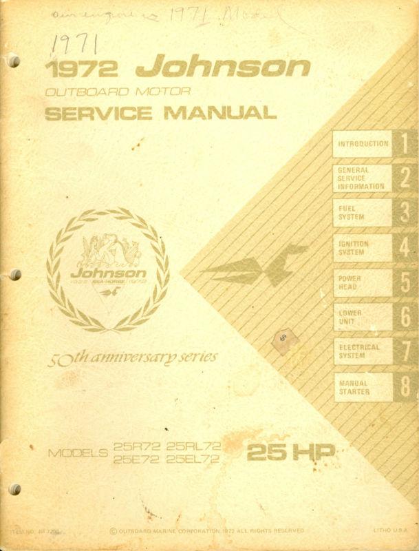 1972 johnson outboard service manual 25 hp