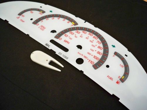 2000 2001 2002 pontiac sunfire white face glow through gauges with red accent