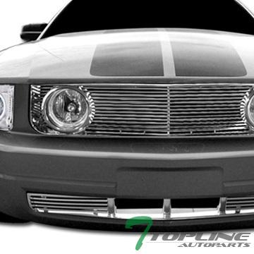 Chrome horizontal gt-style front lower bumper grill grille 05-09 ford mustang v6