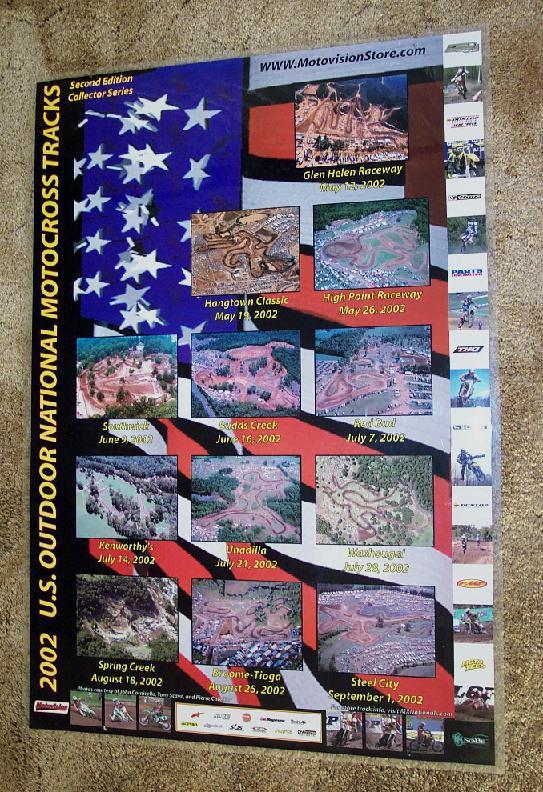 Ama 2002 outdoor motocross national track poster laminated 39" x 27"