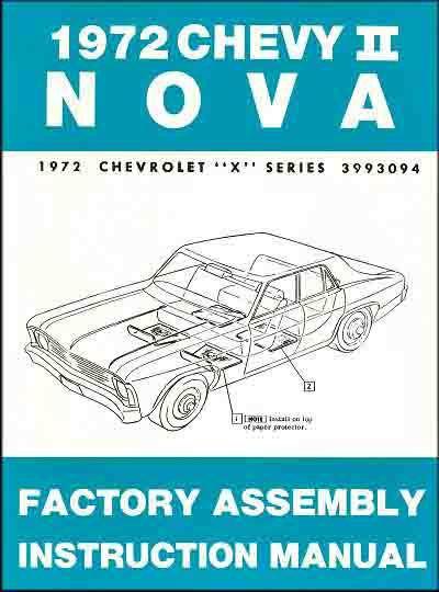 Complete 1972 chevy ii nova factory assembly manual