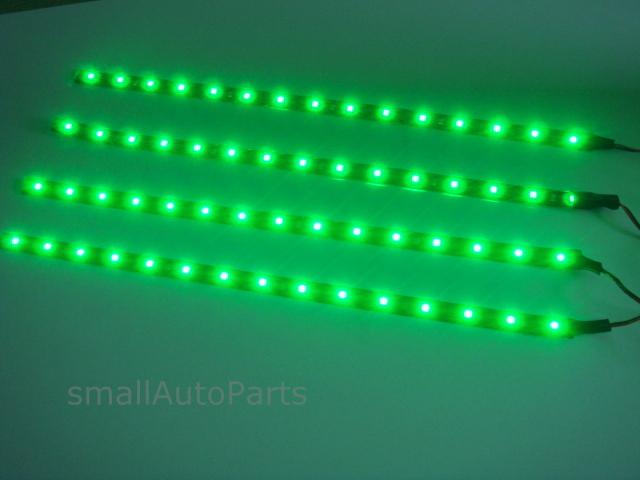 4x 12" super green 1210 smd flexible led 12v light strips for car/truck/suv/rv