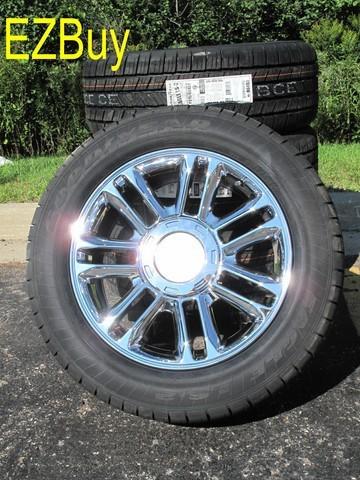 20" new escalade platinum factory style chrome wheels goodyear tires 5358