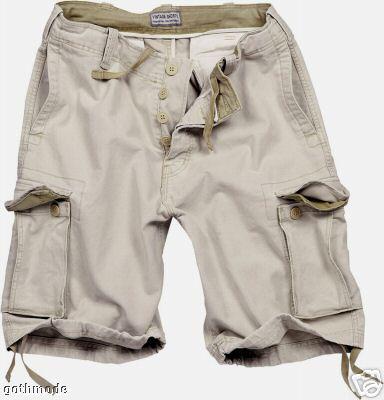 Surplus vintage beige combat cargo army/military shorts