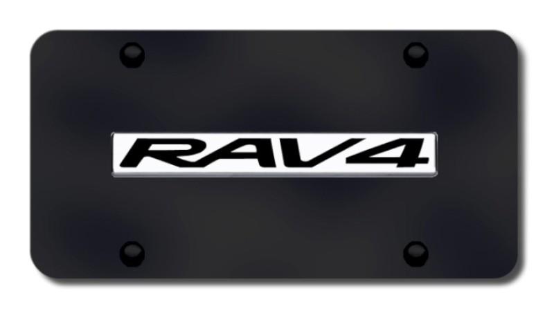 Toyota rav4 name chrome on black license plate made in usa genuine