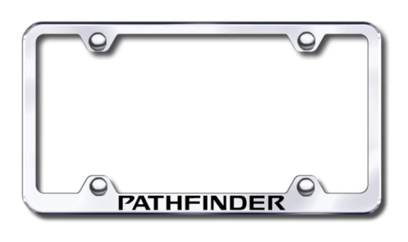 Nissan pathfinder wide body  engraved chrome license plate frame -metal made in