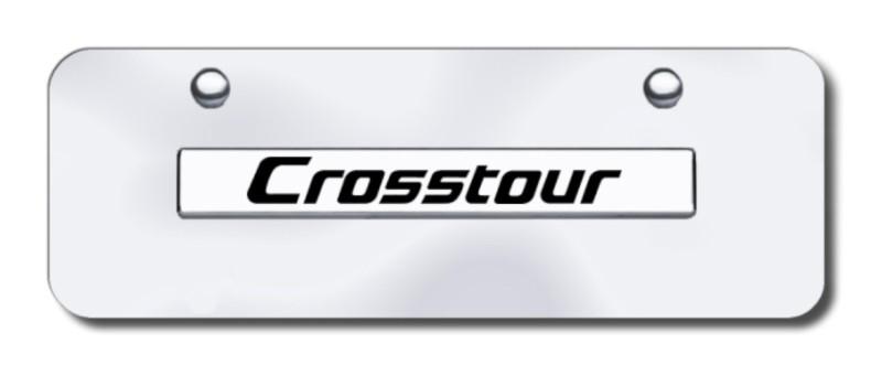 Honda crosstour name chrome on chrome mini license plate made in usa genuine