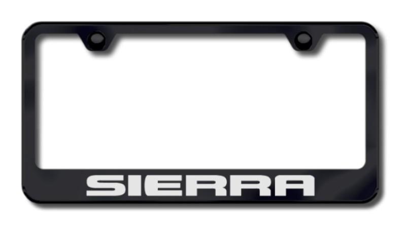Gm sierra laser etched license plate frame-black made in usa genuine