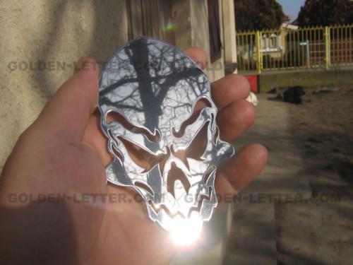 Chrome skull, metal, new (jus-qfa-7n)