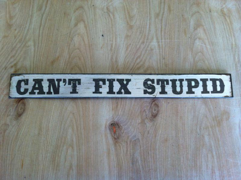 'cant fix stupid" metal sign.garage shop,chevy ford,man cave.art