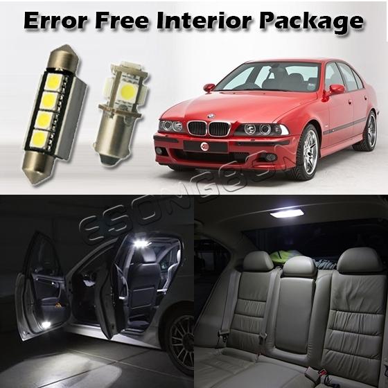 15x white error free light package for 1997-2003 bmw e39 map dome step courtesy
