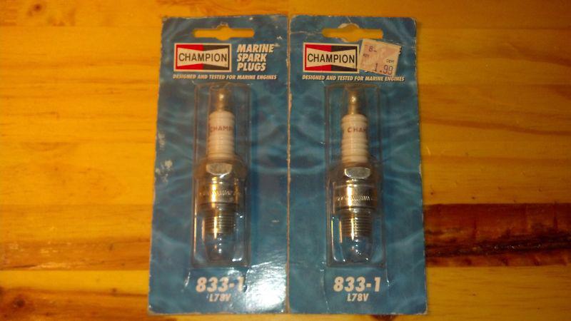 Champion spark plug for boat motors. 833-1  ,  l78v  quantity (2) force