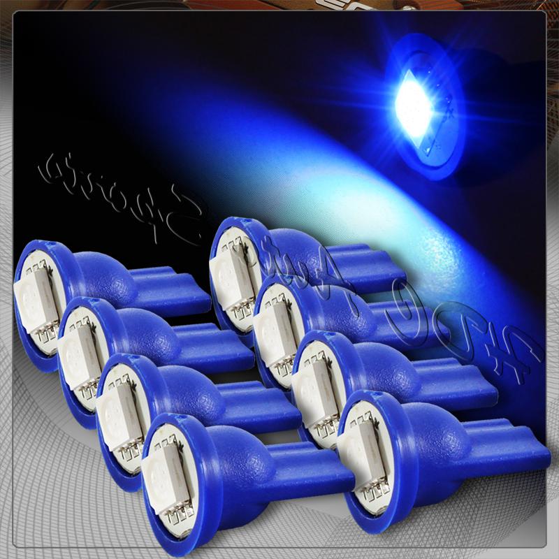 8x t10 194 12v smd led interior instrument panel gauge replacement bulbs - blue