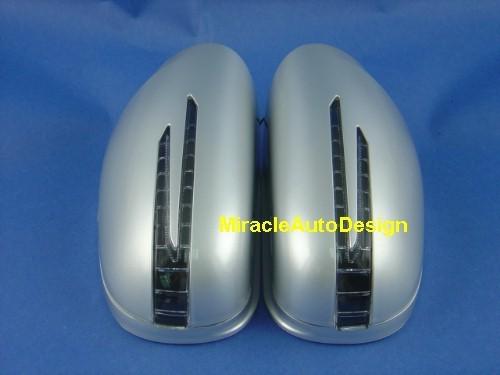 Arrow led silver door mirror covers set for 1998-2001 mercedes benz w220 s-class