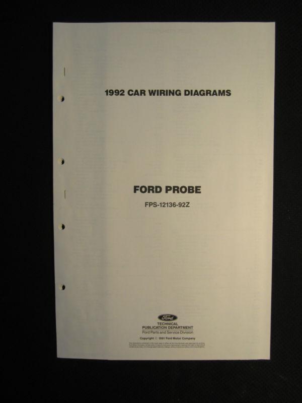 1992 ford probe fps-12136-92z electrical wiring diagrams service manual dealer