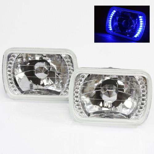 7x6 h6014/h6052/h6054 blue led ring chrome crystal diamond headlights headlamps