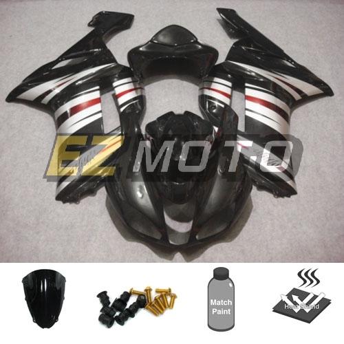 Inj fairing kit pack w/ windscreen & bolts for kawasaki ninja zx6r 2007 2008 af