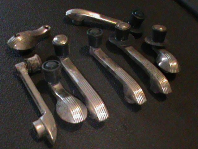 Hudson interior window crank handles lot some usable some not blue in color