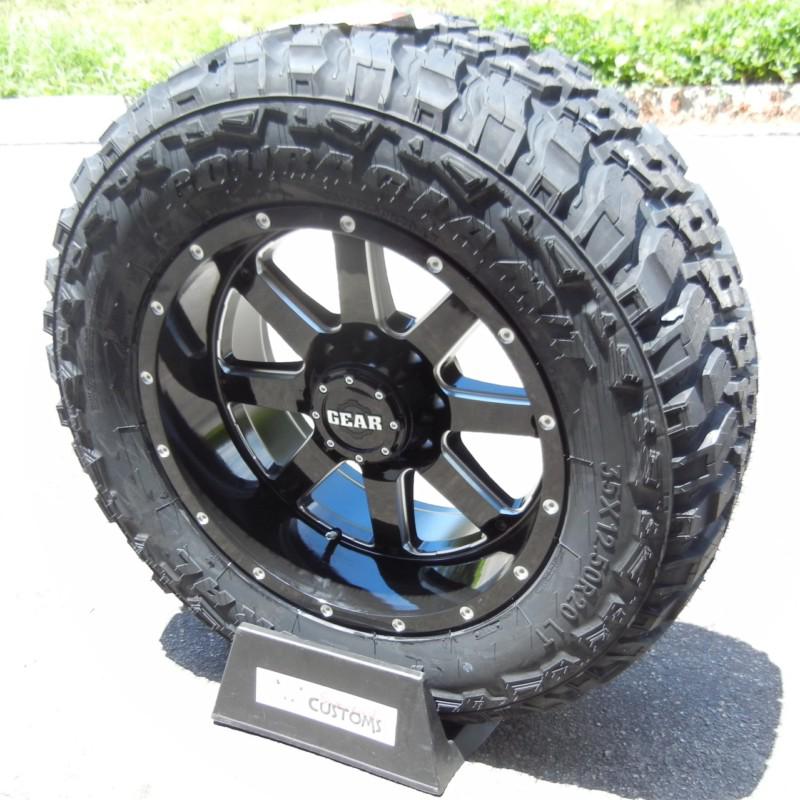 20 black gear big block wheels rims 33 federal mt tires ford f250 f350 excursion