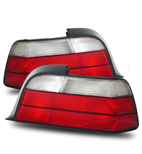 92-98 bmw e36 318/325/328/m3 2 door coupe euro red clear tail lights brake lamps