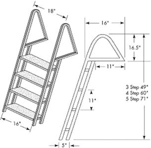 Tie down engineering 28273 dock ladder galv. 3 step