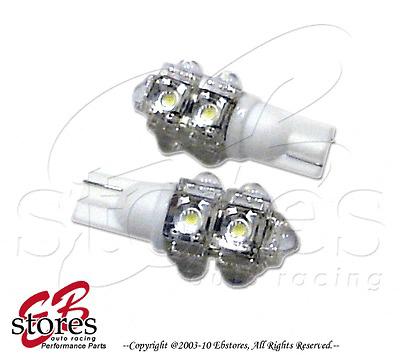 Set of 2pcs white under hood light 9 flux led bulbs 906 194 - t10 wedge 1 pair