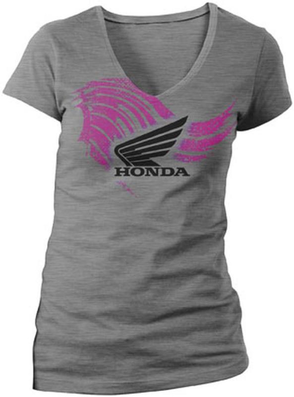 Honda collection ladies abstract wings womens cotton tee/t-shirt,heather gray,xl