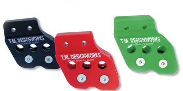 Tm designworks atv chain guide with dual rollers green
