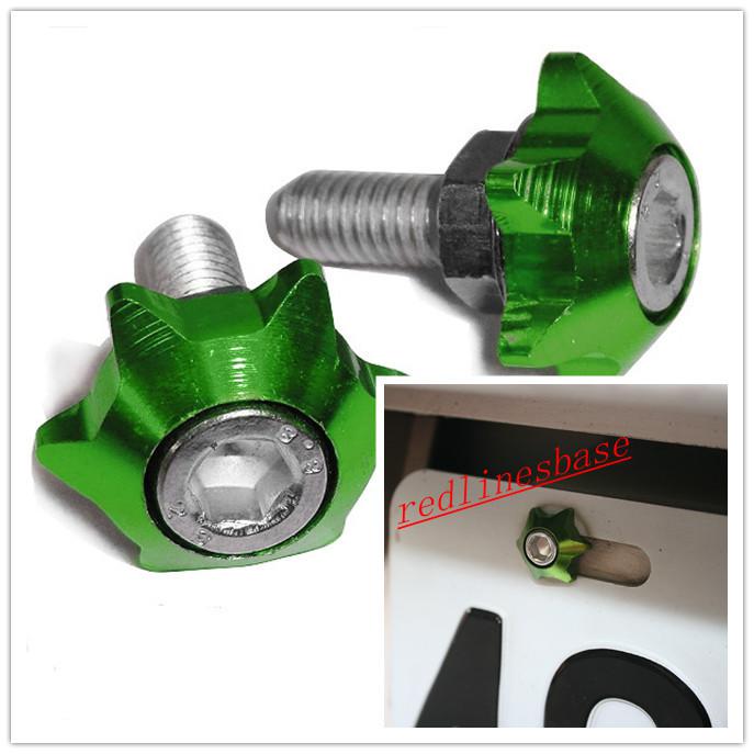  green stainless steel license plate screws 2 x pcs 